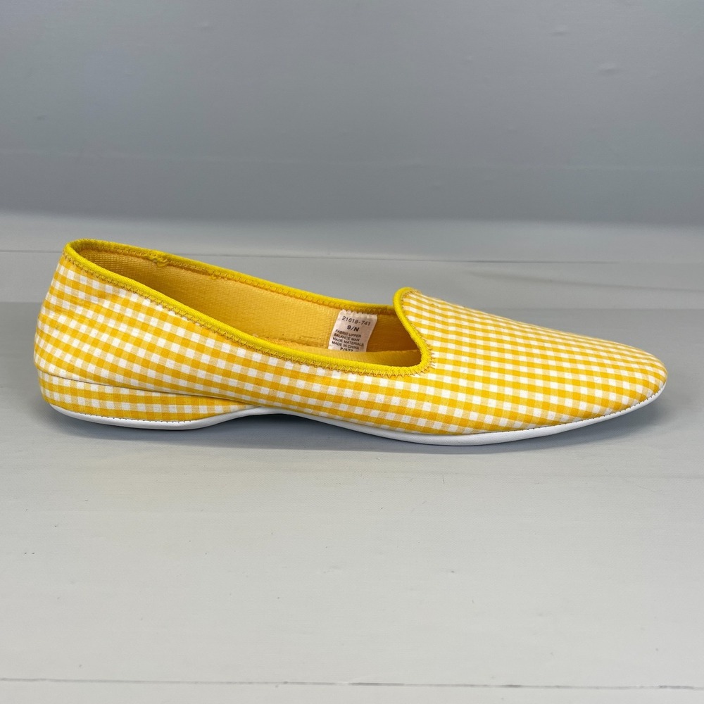 Daniel Green Slippers Womens Size 9 Yellow Geometric Flats Slip On Comfort Shoes